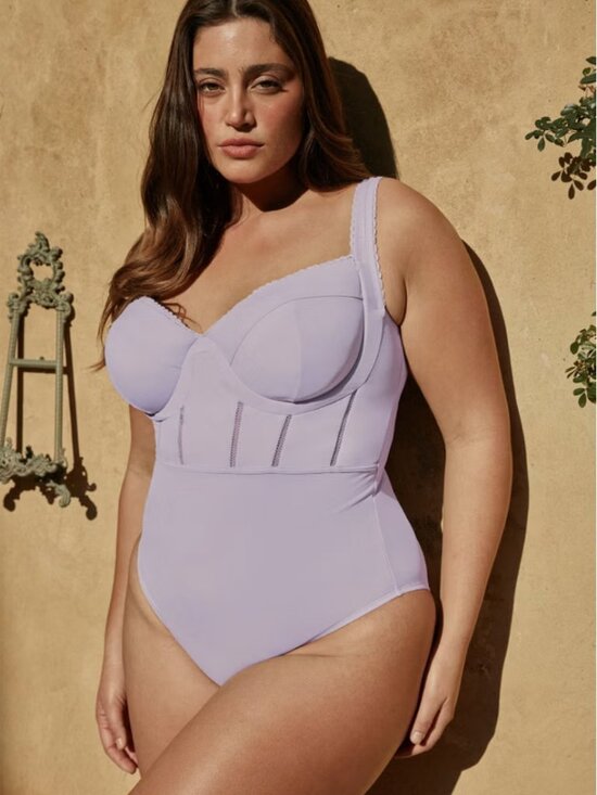 Eloquii Other - Eloquii Lace Detail Corset One Piece